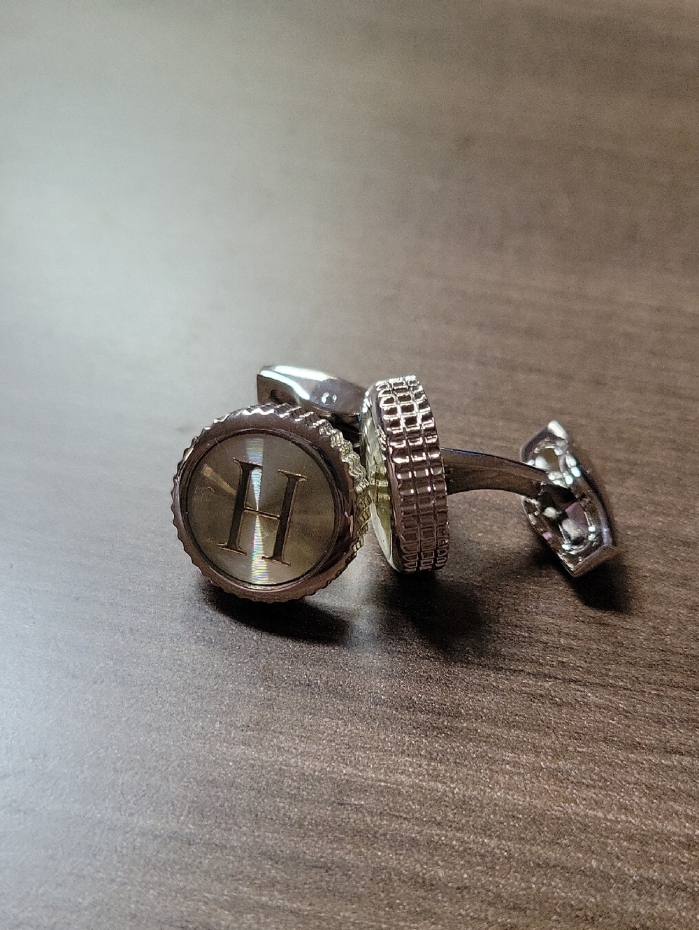 Monogram 'H' Silver Cufflinks for Men
